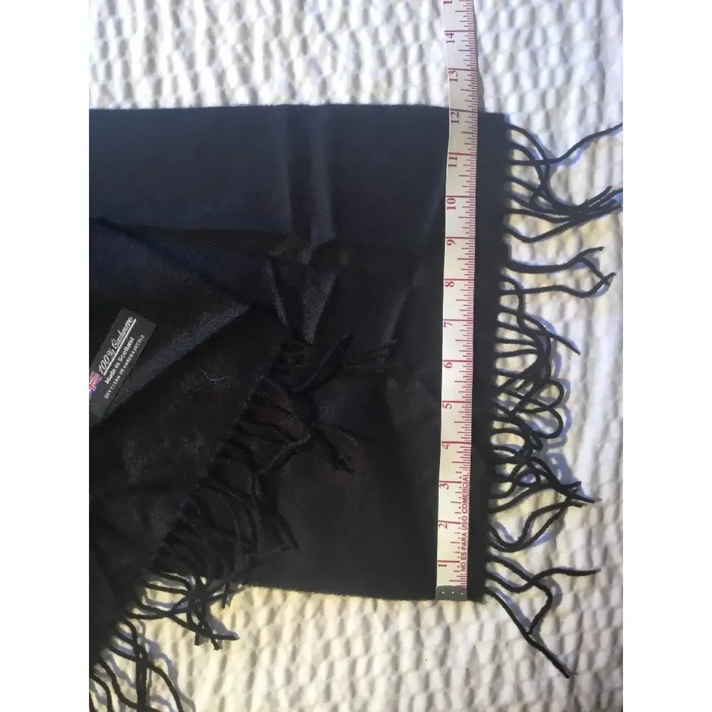 100% cashmere scarf from Scotland- Black- New - Free Shipping